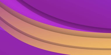 Lüks mor ve altın sarısı örtüşen katman dalga arka planı. Modern ve gelecekçi kurumsal konsepte sahip soyut mor arkaplan