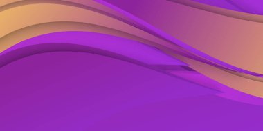 Lüks mor ve altın sarısı örtüşen katman dalga arka planı. Modern ve gelecekçi kurumsal konsepte sahip soyut mor arkaplan