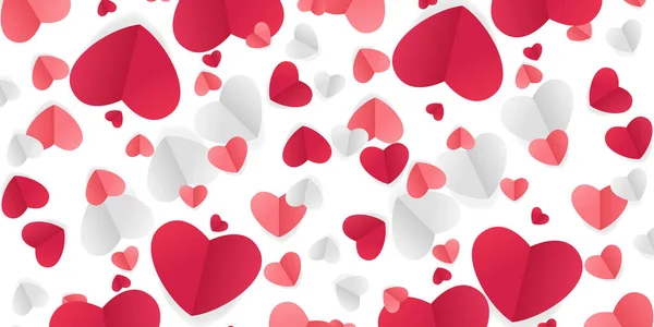 Красивая Концепция Поздравительных Открыток Розовыми Красными Абстрактными Формами Сердца Любовный — стоковый вектор