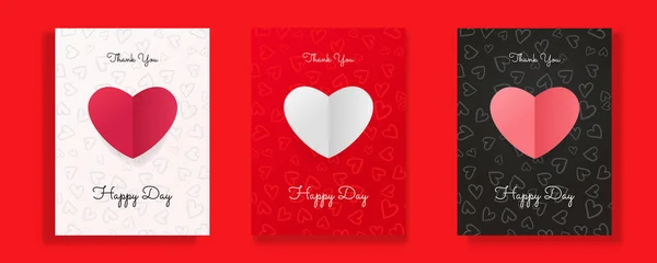 Set Von Valentinstag Liebesballon Mit Herzförmigen Konfetti Vektorillustration Valentinskarten Set — Stockvektor