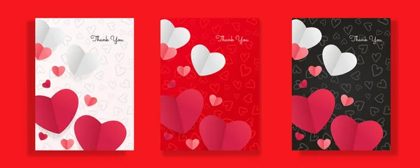 Set Von Valentinstag Liebesballon Mit Herzförmigen Konfetti Vektorillustration Valentinskarten Set — Stockvektor