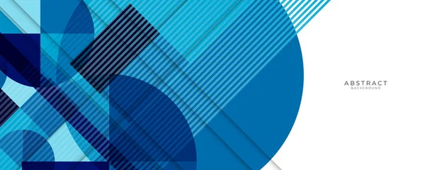 Rayures Cercle Fond Abstrait Modèle Bannière Vectorielle Chevauchement Bleu Pour — Image vectorielle