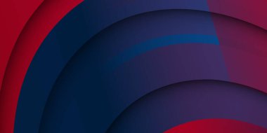 Mavi ve kırmızı soyut arkaplan. Modern kırmızı mavi dalgalı geometrik doku sunum arka planı için kağıt kesim tasarım elbisesi. Üst üste binen vatansever modern arkaplan