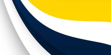 3D modern dalga eğrisi soyut sunum arkaplanı. Lüks kağıt arka planda kesilmiş. Soyut dekorasyon, mavi sarı desen, Vektör çizimi. Yüksek sözleşmeli sarı ve mavi şirket geçmişi