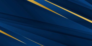 Soyut şablon mavi geometrik köşegen arkaplan ve altın çizgi. Lüks bir şekilde. Altın kenarlı iki kavis ile soyut koyu mavi doku kompozisyonu