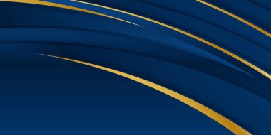 Soyut şablon mavi geometrik köşegen arkaplan ve altın çizgi. Lüks bir şekilde. Altın kenarlı iki kavis ile soyut koyu mavi doku kompozisyonu