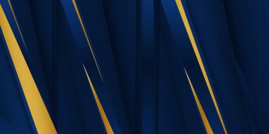 Soyut şablon mavi geometrik köşegen arkaplan ve altın çizgi. Lüks bir şekilde. Altın kenarlı iki kavis ile soyut koyu mavi doku kompozisyonu