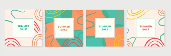 Summer Sale Banner Rabattplakat Für Die Heiße Jahreszeit Mit Tropischen — Stockvektor