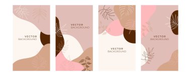 Bir dizi soyut yaratıcı evrensel sanatsal şablonlar. Poster, kart, davetiye, el ilanı, kapak, afiş, pankart, broşür ve diğer grafik tasarımı için iyi