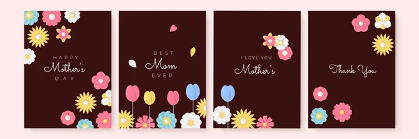 Szczęśliwego Dnia Matki Social Media Post Szablon Motywem Miłości Najlepsza — Wektor stockowy