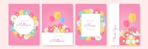 Feliz Día Madre Plantilla Post Redes Sociales Con Tema Amor — Vector de stock