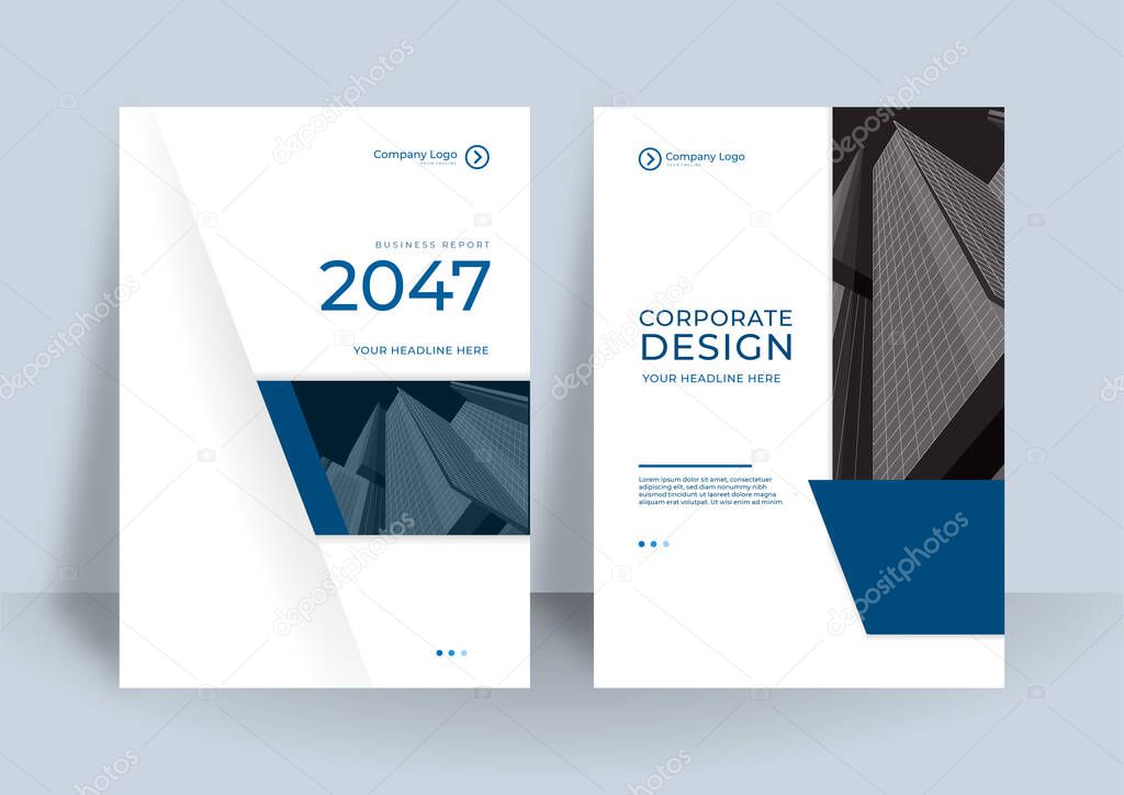 Corporate or business book cover design template. Also suitable for brochure, annual report, magazine, poster, business presentation, portfolio, flier, banner, website