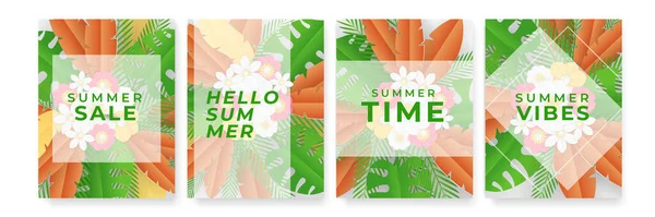 Hallo Sommer Sale Banner Papiergeschnittener Designanzug Auch Für Hello Spring — Stockvektor