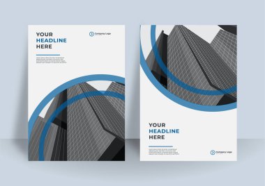 Modern mavi kapak tasarım şablonu. Soyut grafik elemanları ve fotoğraf arkaplanı için alanı olan grafik tasarım düzeni. Ayrıca kartvizit, dergi, poster, iş sunumu, broşür, afiş