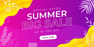 Sıcak Uç Yaz Satışı afişi. Moda dokusu. Sezonluk meslek, hafta sonu, tatil logosu. Yaz Zamanı Duvar Kağıdı. Parlak Günün kutlu olsun. Modern vektör harfleri. Moda biçimlendirme afişi arkaplanı