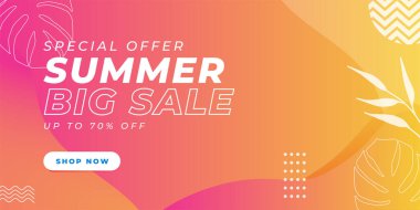 Sıcak Uç Yaz Satışı afişi. Moda dokusu. Sezonluk meslek, hafta sonu, tatil logosu. Yaz Zamanı Duvar Kağıdı. Parlak Günün kutlu olsun. Modern vektör harfleri. Moda biçimlendirme afişi arkaplanı