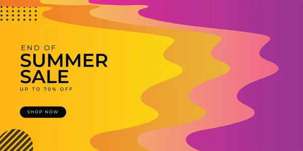 Hot End Summer Sale Banner Textura Moderna Temporada Vocação Fim — Vetor de Stock