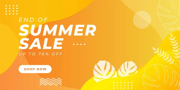 Hot End Summer Sale Banner Textura Moderna Temporada Vocação Fim — Vetor de Stock