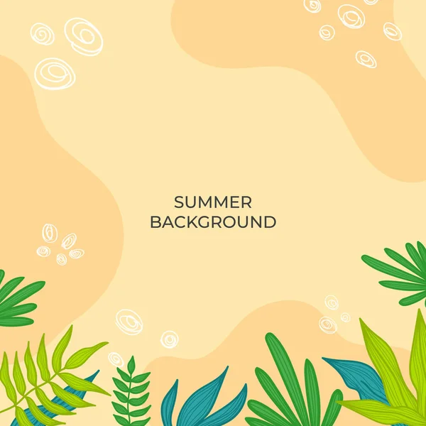 Summer Sale Banner Abstract Floral Leaves Decoration Vector Illustration Poster — Stock vektor