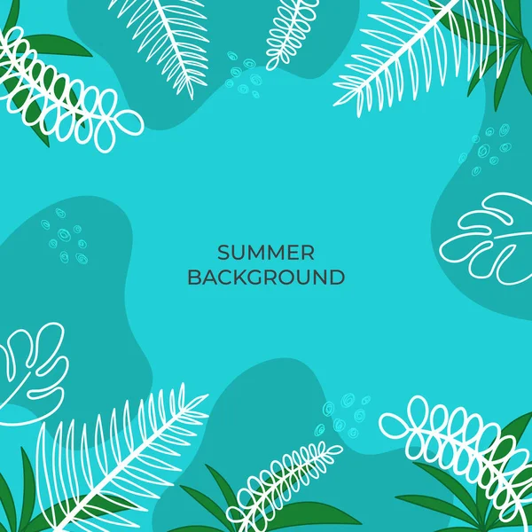 Zomer Verkoop Banner Met Abstracte Bloemen Bladeren Decoratie Vector Illustratie — Stockvector