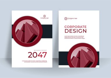 Şehir Arkaplanı İş Kitabı Kapağı Tasarım Şablonu A4 ile Mavi Renk Şeması. Broşür, Yıllık Rapor, Dergi, Poster, Şirket Sunumu, Portföy, Flier, Banner, Web Sitesi 'ne uyarlaması kolay