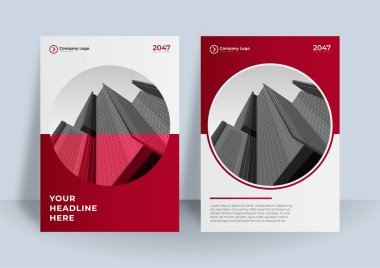 Şehir Arkaplanı İş Kitabı Kapağı Tasarım Şablonu A4 ile Mavi Renk Şeması. Broşür, Yıllık Rapor, Dergi, Poster, Şirket Sunumu, Portföy, Flier, Banner, Web Sitesi 'ne uyarlaması kolay