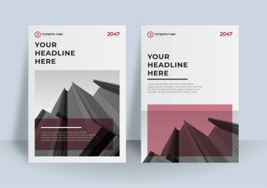 Şehir Arkaplanı İş Kitabı Kapağı Tasarım Şablonu A4 ile Mavi Renk Şeması. Broşür, Yıllık Rapor, Dergi, Poster, Şirket Sunumu, Portföy, Flier, Banner, Web Sitesi 'ne uyarlaması kolay