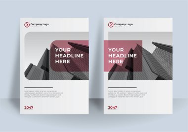 Şehir Arkaplanı İş Kitabı Kapağı Tasarım Şablonu A4 ile Mavi Renk Şeması. Broşür, Yıllık Rapor, Dergi, Poster, Şirket Sunumu, Portföy, Flier, Banner, Web Sitesi 'ne uyarlaması kolay