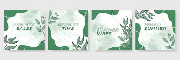 Sommerschlussverkauf Design Kollektion Sommer Banner Für Social Media Beiträge Oder — Stockvektor