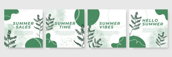 Sommerschlussverkauf Design Kollektion Sommer Banner Für Social Media Beiträge Oder — Stockvektor
