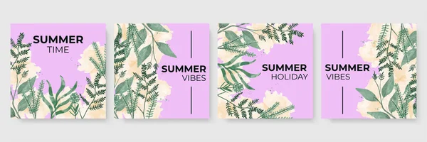 Verano Venta Colección Diseño Banner Verano Para Post Redes Sociales — Archivo Imágenes Vectoriales