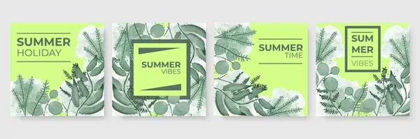 Sommerschlussverkauf Design Kollektion Sommer Banner Für Social Media Beiträge Oder — Stockvektor