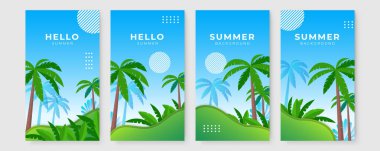 El çizimi yaz instagram gönderileri veya sosyal medya hikayeleri şablon koleksiyonu