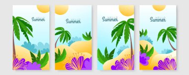 El çizimi yaz instagram gönderileri veya sosyal medya hikayeleri şablon koleksiyonu