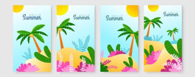 El çizimi yaz instagram gönderileri veya sosyal medya hikayeleri şablon koleksiyonu