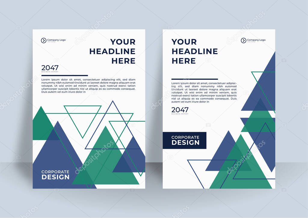 Blue corporate identity cover business vector design, Flier brochure advertising abstract background, Leaflet Modern poster magazine layout template, Annual report for presentation