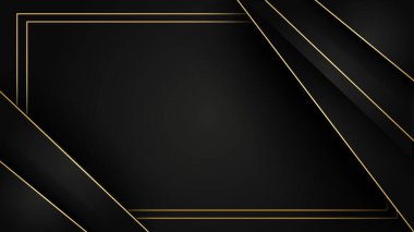 Sunum için soyut siyah ve altın renkli arka plan. Altın Çizgili Siyah İş Kağıdı. Altın Gümüş Çokgen Posteri. Royal Premium Geo Frame. Soyut Çokgen Parıltı Kapağı