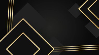 Sunum için soyut siyah ve altın renkli arka plan. Altın Çizgili Siyah İş Kağıdı. Altın Gümüş Çokgen Posteri. Royal Premium Geo Frame. Soyut Çokgen Parıltı Kapağı
