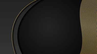 Sunum için soyut siyah ve altın renkli arka plan. Altın Çizgili Siyah İş Kağıdı. Altın Gümüş Çokgen Posteri. Royal Premium Geo Frame. Soyut Çokgen Parıltı Kapağı