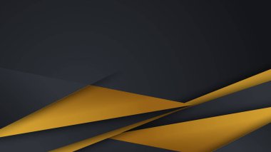 Sunum için soyut siyah ve altın renkli arka plan. Altın Çizgili Siyah İş Kağıdı. Altın Gümüş Çokgen Posteri. Royal Premium Geo Frame. Soyut Çokgen Parıltı Kapağı