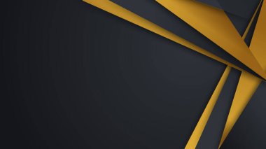 Sunum için soyut siyah ve altın renkli arka plan. Altın Çizgili Siyah İş Kağıdı. Altın Gümüş Çokgen Posteri. Royal Premium Geo Frame. Soyut Çokgen Parıltı Kapağı