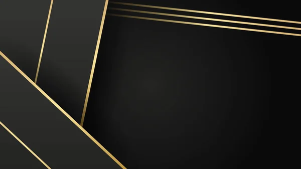 Abstract Zwart Goud Luxe Achtergrond Voor Presentatie Achtergrond Black Business — Stockvector