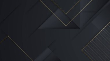 Sunum için soyut siyah ve altın renkli arka plan. Altın Çizgili Siyah İş Kağıdı. Altın Gümüş Çokgen Posteri. Royal Premium Geo Frame. Soyut Çokgen Parıltı Kapağı