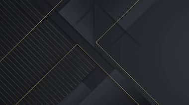 Sunum için soyut siyah ve altın renkli arka plan. Altın Çizgili Siyah İş Kağıdı. Altın Gümüş Çokgen Posteri. Royal Premium Geo Frame. Soyut Çokgen Parıltı Kapağı