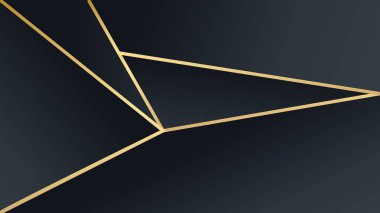 Sunum için soyut siyah ve altın renkli arka plan. Altın Çizgili Siyah İş Kağıdı. Altın Gümüş Çokgen Posteri. Royal Premium Geo Frame. Soyut Çokgen Parıltı Kapağı