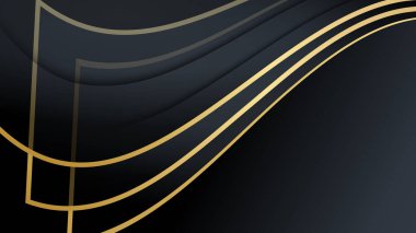 Sunum için soyut siyah ve altın renkli arka plan. Altın Çizgili Siyah İş Kağıdı. Altın Gümüş Çokgen Posteri. Royal Premium Geo Frame. Soyut Çokgen Parıltı Kapağı