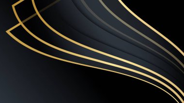 Sunum için soyut siyah ve altın renkli arka plan. Altın Çizgili Siyah İş Kağıdı. Altın Gümüş Çokgen Posteri. Royal Premium Geo Frame. Soyut Çokgen Parıltı Kapağı