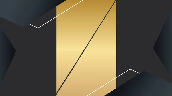 Abstrakter Schwarzer Und Goldener Luxus Hintergrund Für Präsentationshintergrund Schwarzes Geschäftspapier — Stockvektor