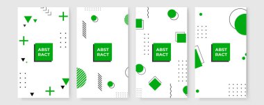 Sertifika ya da sosyal medya hikayesi şablonu için düz modern memphis arka planı. Soyut şekil memphis tarzı poster tasarım şablonları