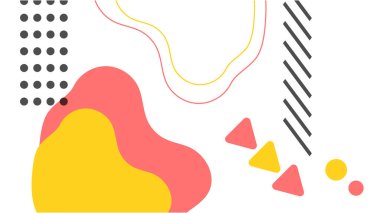 Modern memphis sertifikası ya da sosyal medya hikayesi şablonu. Soyut şekil memphis tarzı poster tasarım şablonları. Grafik tasarımı geometrik arkaplan